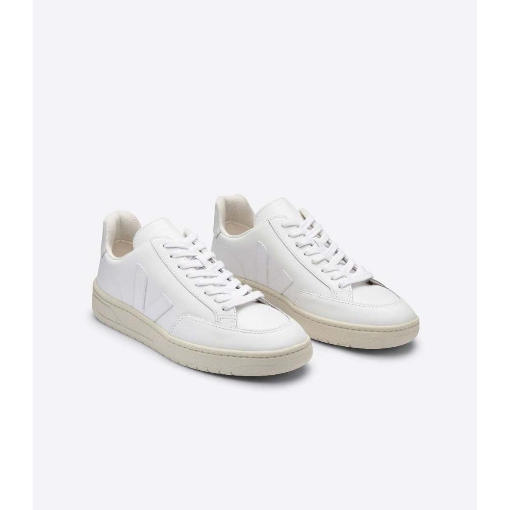 Veja V-12 LEATHER Sneakers Dames Wit | BE 674GSO